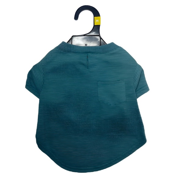 (NWOT) Reddy Teal Blue Tee Striped Jersey Crewneck Dog T-Shirt – Medium - Picture 1 of 5